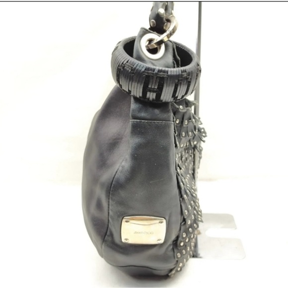 💯 Authentic Choo black leather hobo with silver studs - Picture 3 of 8